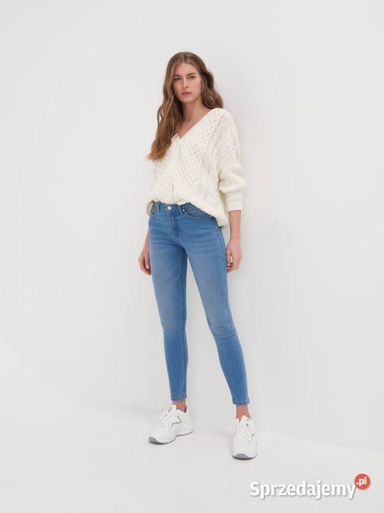 niebieskie spodnie rurki Sinsay Olkusz