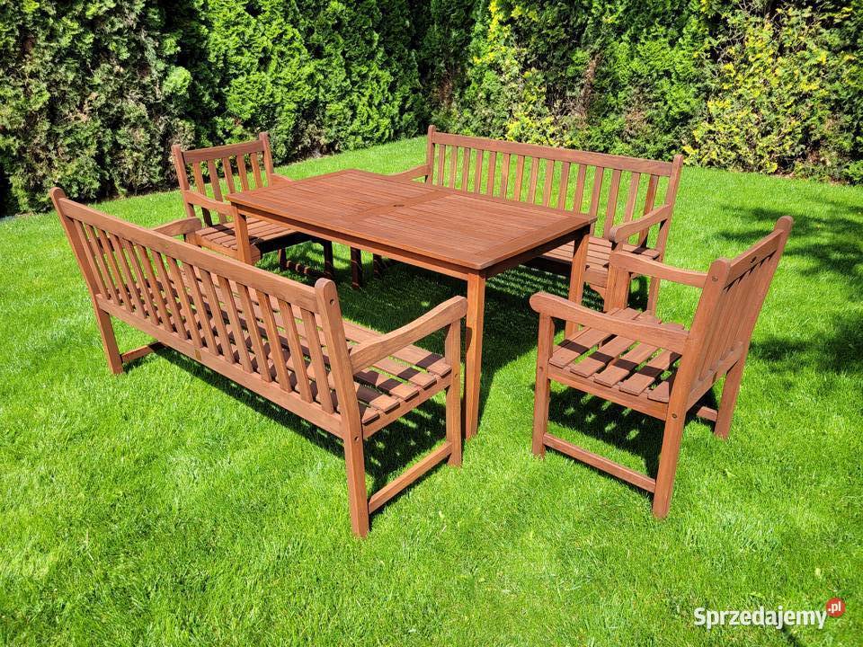 Drewniany komplet ogrodowy 8 osobowy Jutlandia