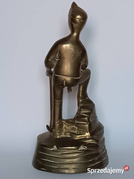 Figurka Górnika z kilofem mosiądz dekoracyjna Rzeszów