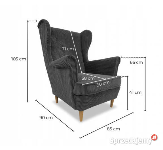 Fotel Uszak wypoczynkowy sprężyny faliste Syców