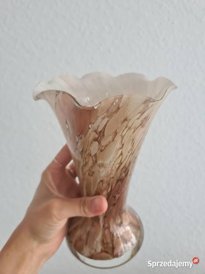 Kolorowy wazon zloty kolorowe szkło Gorlice sprzedam