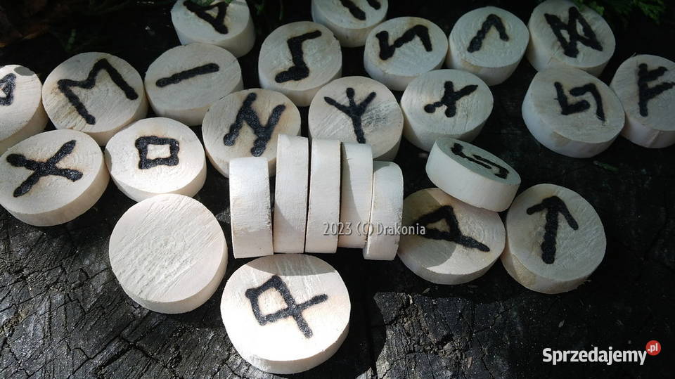 Runy futhark drewniane lipa wypalane wróżby 1 Kraków