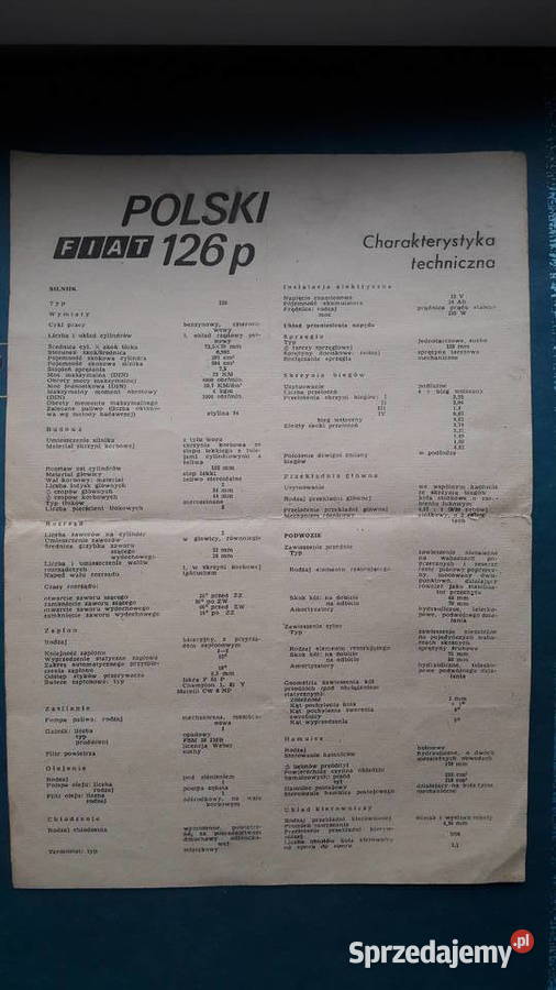 Opis charakterystyka techniczna Polski Fiat 126p Głuchołazy