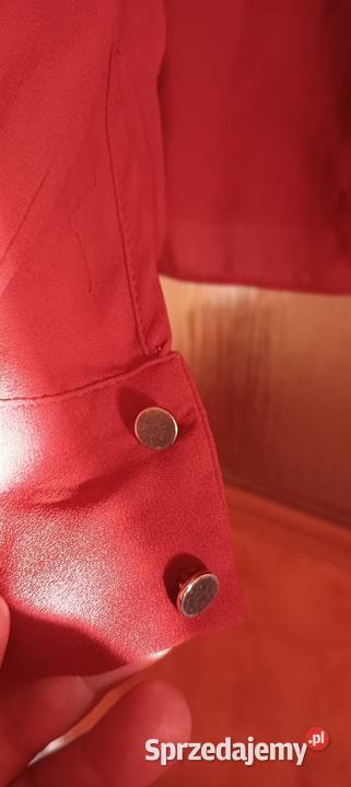 Bordowa bluzka z żabotem Kowalec sprzedam