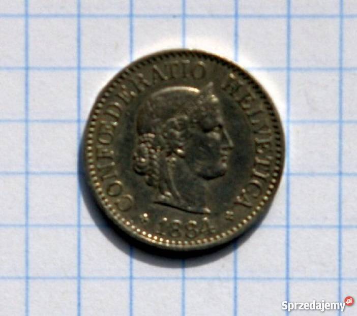 10 RAPPÓW 10 CENTYMÓW 1884 SZWAJCARIA Numizmatyka Kolekcje Piszczac
