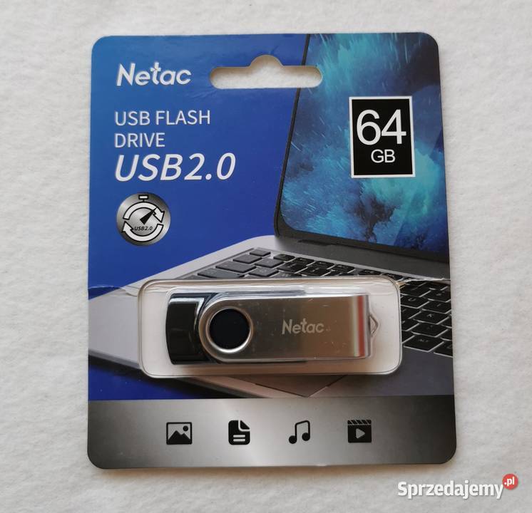 Pendrive Netac 64GB pamięć flash Nowy Pojemność 64GB+ łódzkie Wytrzyszczki