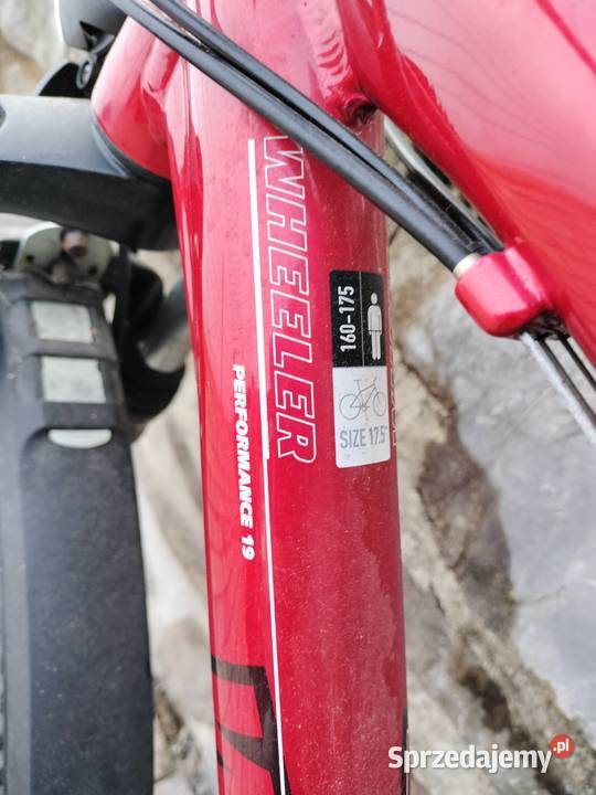 Czerwono czarny rower górski wheeler pro 19 Górskie, MTB lubelskie Urszulin
