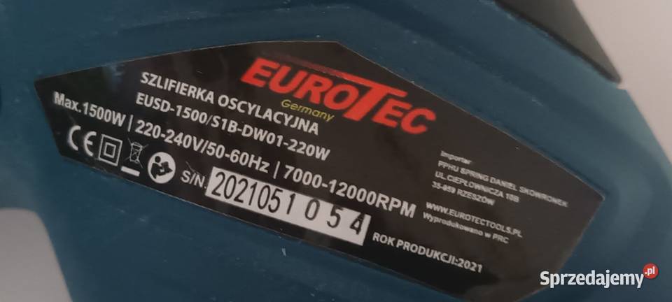 Szlifierka wielofunkcyjna sieciowe Eurotec 1500 Tychy