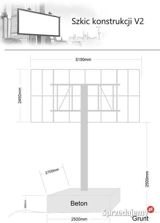 Konstrukcja metalowa billboard dwie tablice Trzebinia reklama