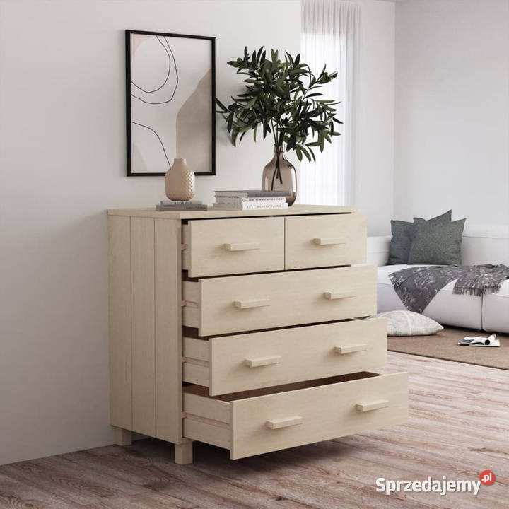 Komoda HAMAR miodowy brąz 79x40x80 drewno Warszawa