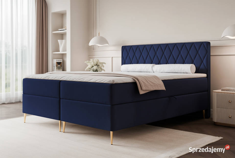 Łóżko kontynentalne z pojemnikiem Caro rożne wielkopolskie