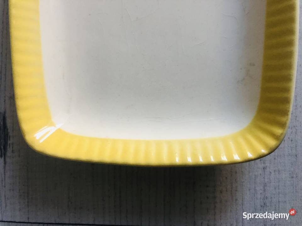 Paterka tacka ceramiczna półmisek VERA PRL żółty Porcelana i szkło Łódź