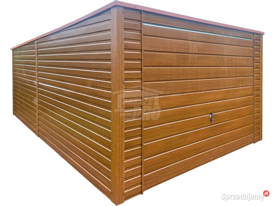 Garaż blaszany 35x6m brama drewnopodobny dach 21m2 Sprzedaż Kalwaria Zebrzydowska