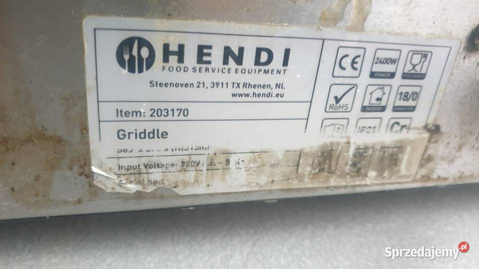 Płyta grillowa ryflowana Hendi 203170 Wrocław