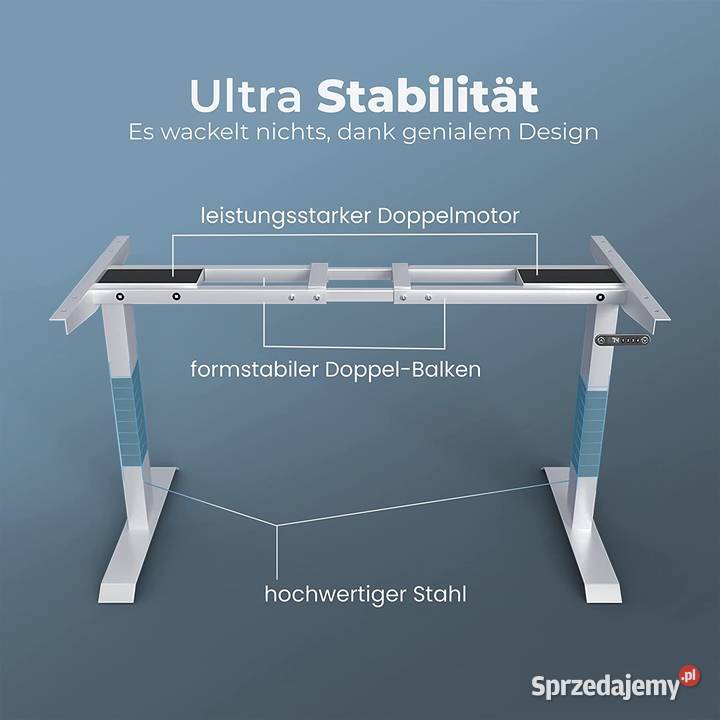RAMA BIURKA STELAŻ Z REGULACJĄ WYSOKOŚCI VESKA 60cm Meble Kalety sprzedam
