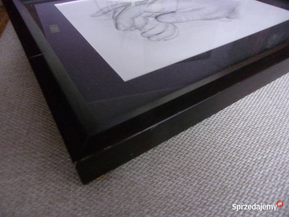 ładny rysunek wykonany w ołówku oprawiony Sztuka współczesna Warszawa sprzedam