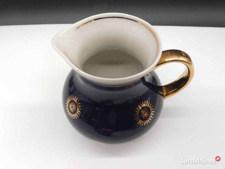 Porcelanowy mlecznik Dowbysz Kobalt złocenie Raszków sprzedam