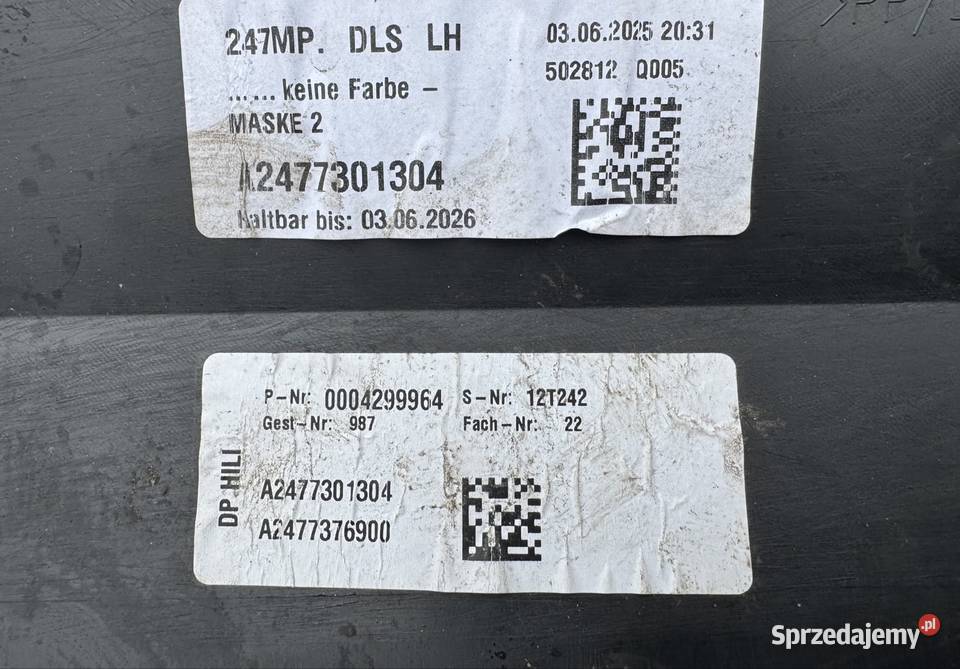 Listwa drzwi tył lewa lh MercedesBenz GLB W247 Rok produkcji 2025 Sieraków
