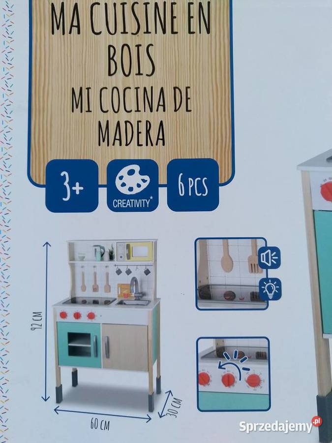 NAJTANIEJ Drewniana Kuchnia Dziecka Wys 92 Drewno  Zabrze