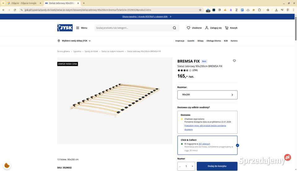 Łóżko BRW 200x90 ze stelażem szafką nocną i Ruda Śląska sprzedam