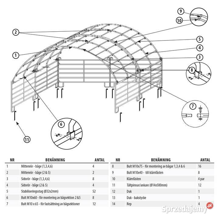 Osłona przeciwwiatrowa 6 x 6 m koni innych Konie
