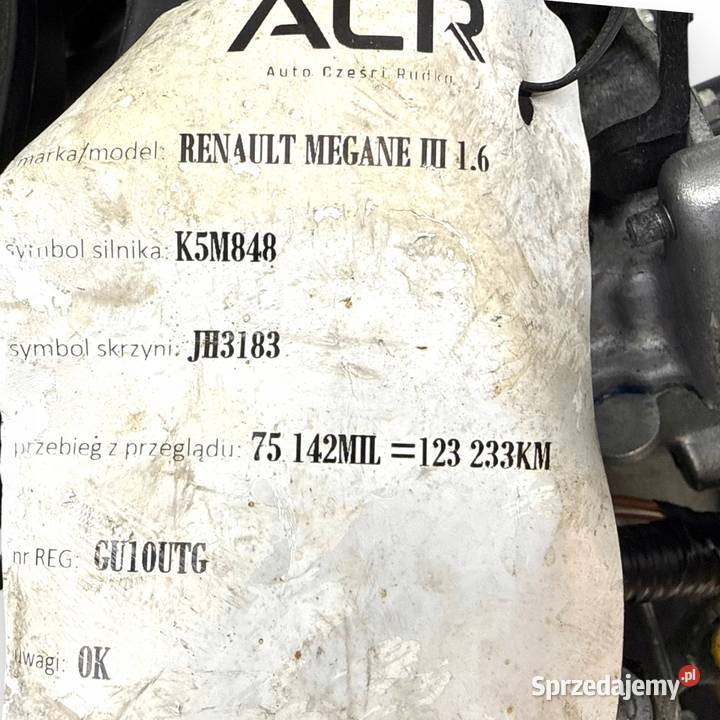 SILNIK K4M848 Renault Megane III Scenic 16 16V osobowe Chełm