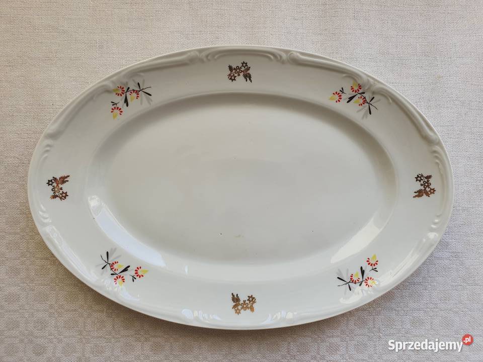 Porcelana Bogucice Duży Owalny Półmisek Katowice