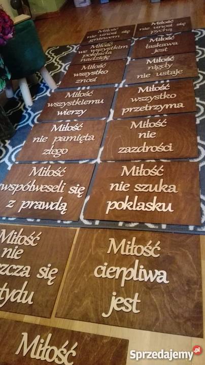 Sprzedam drewniane Tabliczki Hymn o Miłości Rękodzieło Kielce