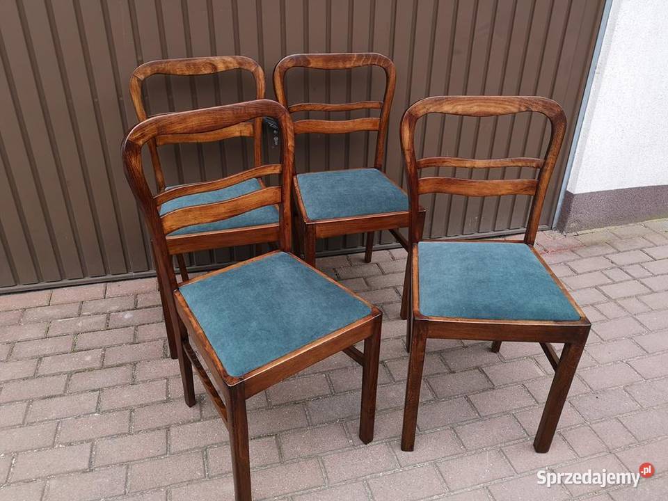 Krzesła ARTDECO Stare Antyk Komplet 4 Sztuki Swarzędz
