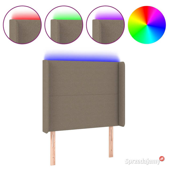 Zagłówek do łóżka z LED taupe 93x16x118128
