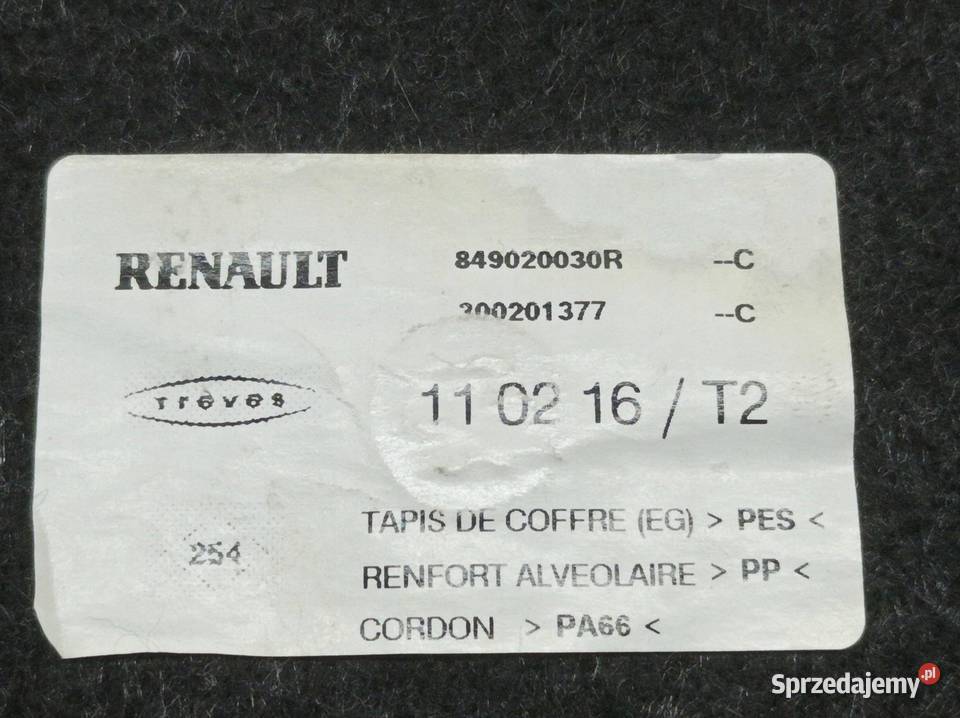 PODŁOGA BAGAŻNIKA KOMBI OSŁONA PASA TYŁ DYWAN