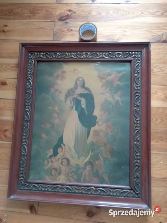 Święty obraz oleodruk przedwojnie małopolskie Gdów