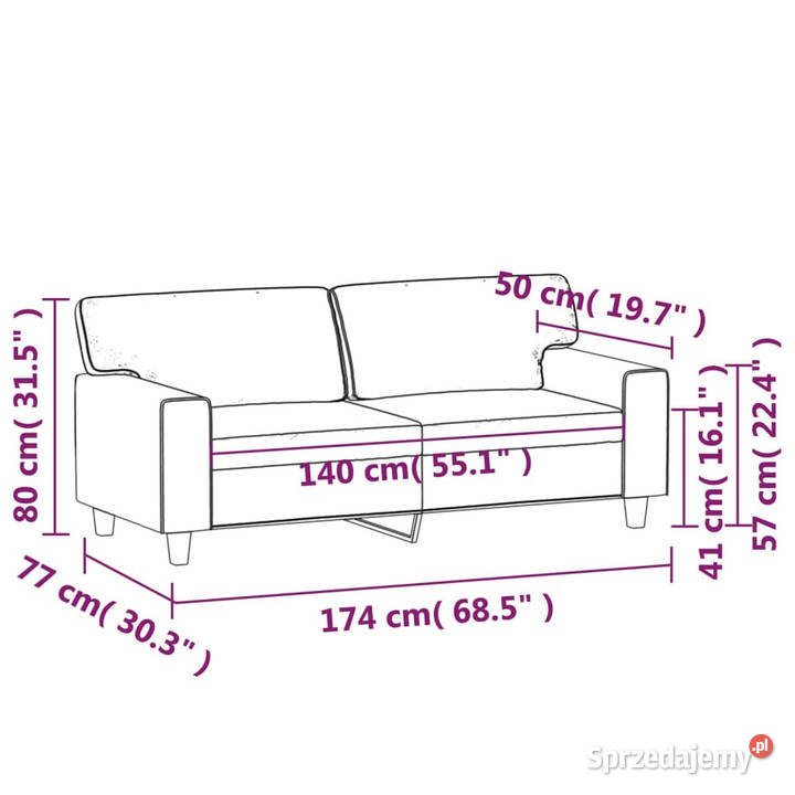 2osobowa sofa winna czerwień 140 sztuczna skóra Warszawa