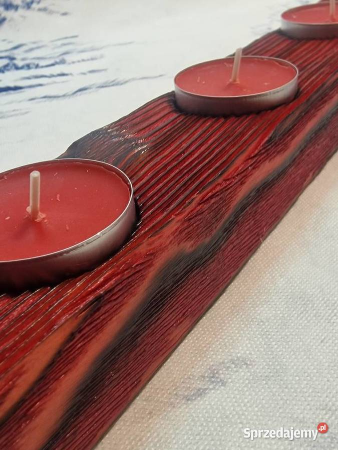Świecznik Shou Sugi Ban drewno świerkowe Sępopol