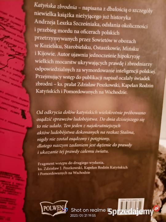 Katyńska zbrodnia Szcześniak książki Warszawa Książki naukowe i popularnonaukowe