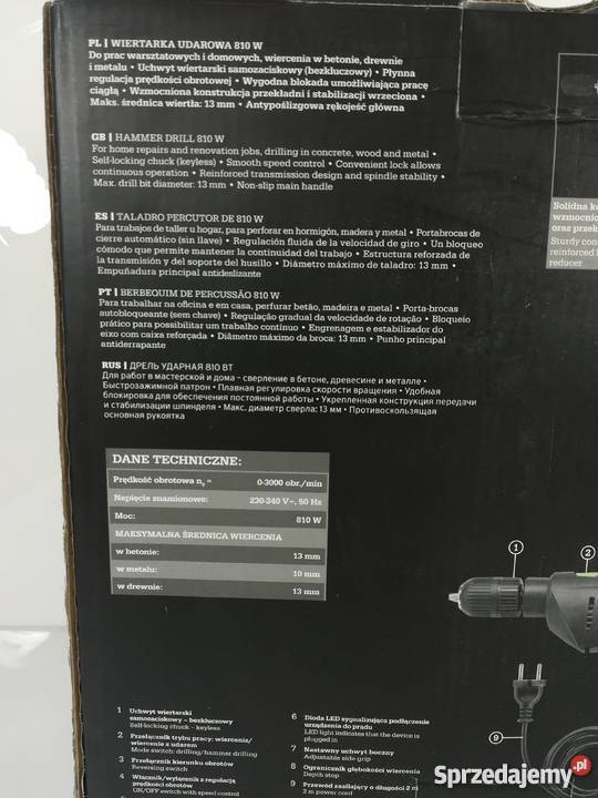 Wiertarka udarowa 810w Niteo Tools PLUS Lombard lubuskie Nowa Sól