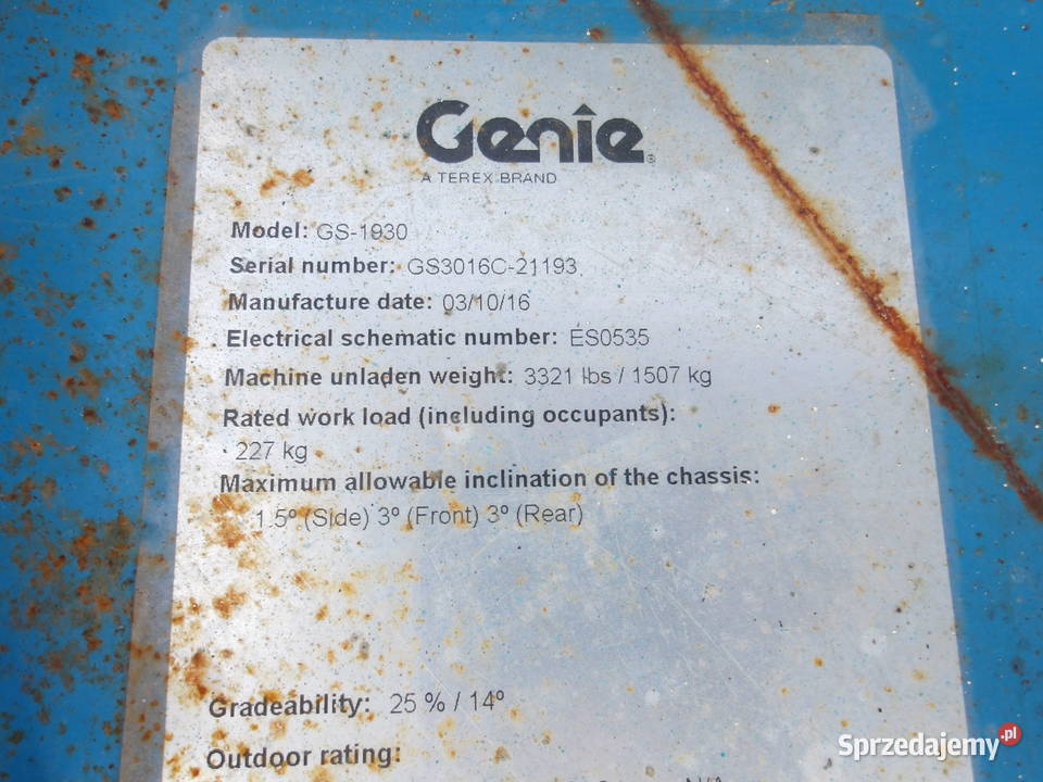 Podnośnik nożycowy zwyżka 8m Genie GS1930 Pleszew