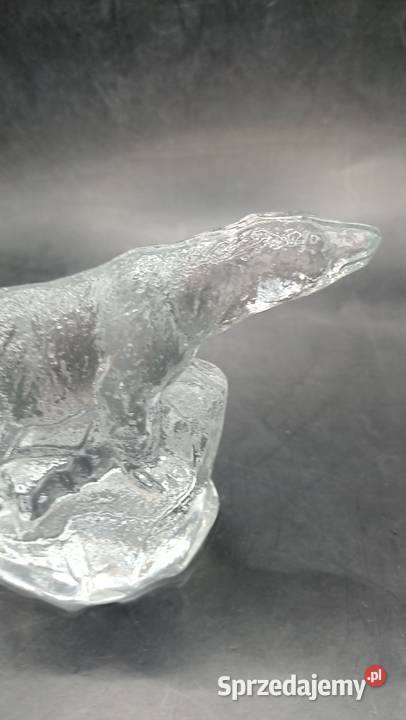 Zabytkowy przycisk do papieru szklany niedźwiedź Zamość