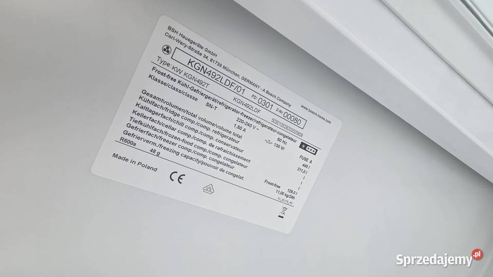 Nowoczesna Chłodziarkozamrażarka Lodówka No Lodówki i zamrażarki Wrocław