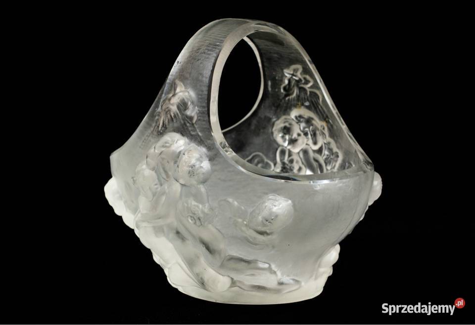 Szklany koszyk proj C Schlevoghta Ingrid lata 30 Warszawa