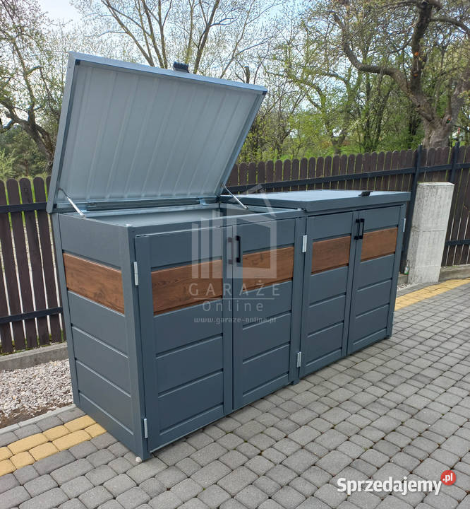 Zabudowa koszy na śmieci wiata śmietnikowa