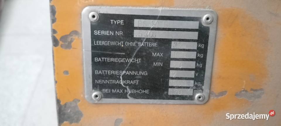 Podnośnik paletowy masztowy elektryczny sprzedam