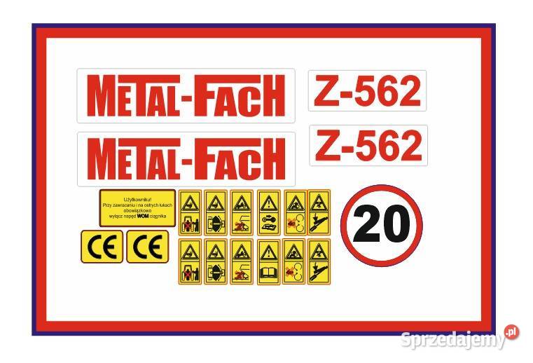 Naklejki Prasa Metalfach Z562 piktogramy Żarki