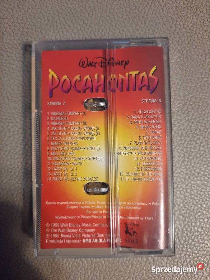 Kaseta magnetofonowa z bajki Pocahontas Legenda Płyty i kasety Wrocław sprzedam