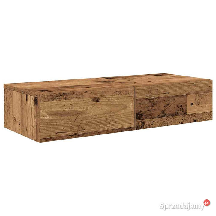 Półka ścienna z szufladami stare drewno 80x33x17 Warszawa