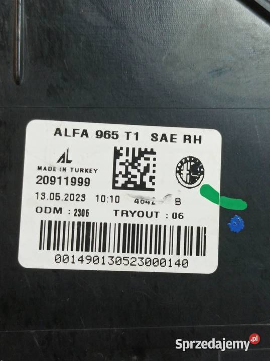 LAMPA TYŁ PRAWA EUROPA 20911999 Alfa Romeo