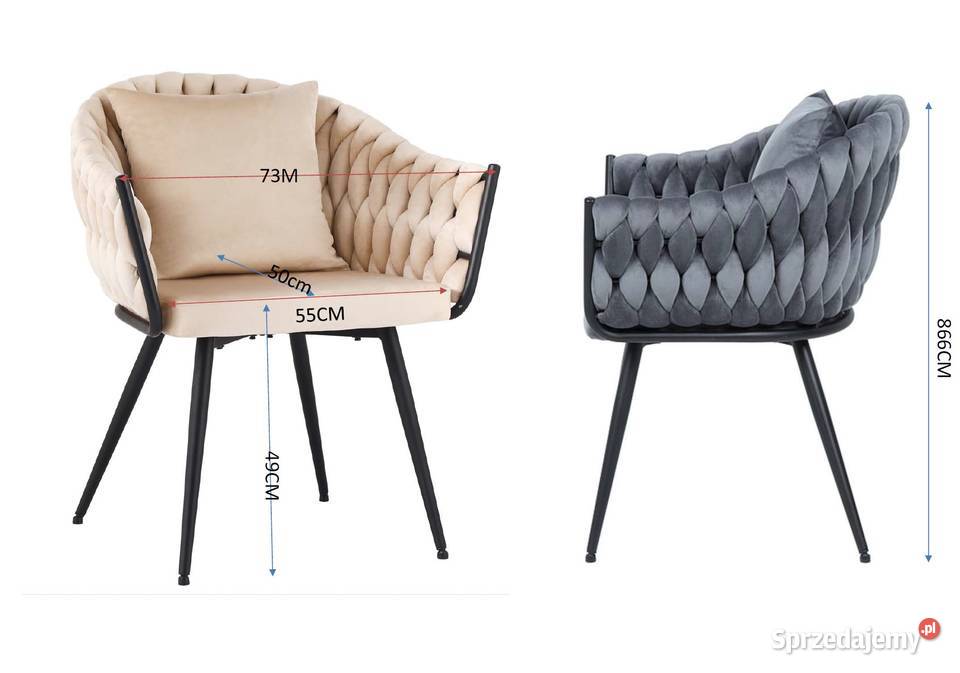 Szare Krzesło Tapicerowane Pilo Wysyłka 24H Tarchały Małe