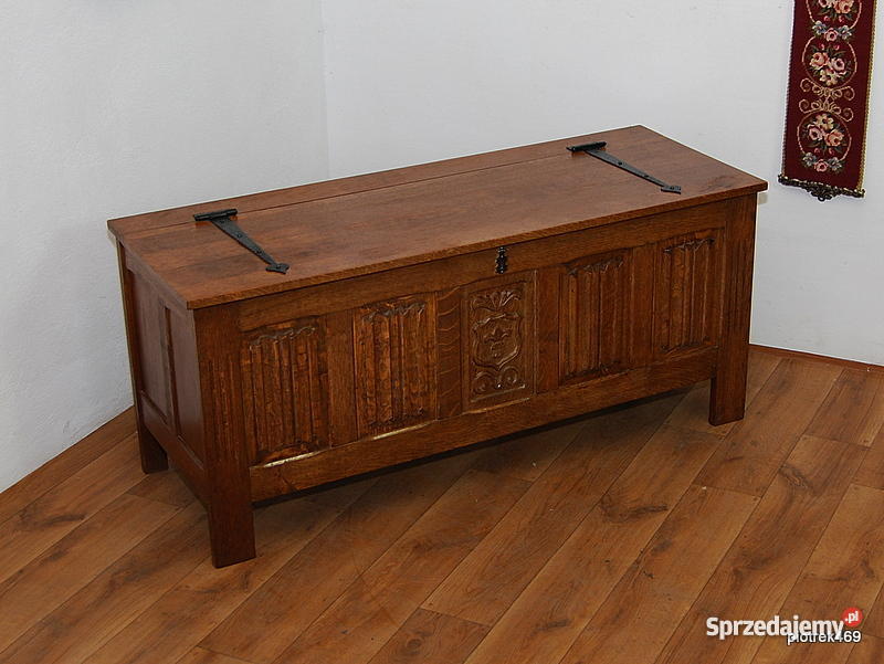 SOLIDNY DUŻY DĘBOWY KUFER SKRZYNIA SZAFKA DĄB Świdnica sprzedam