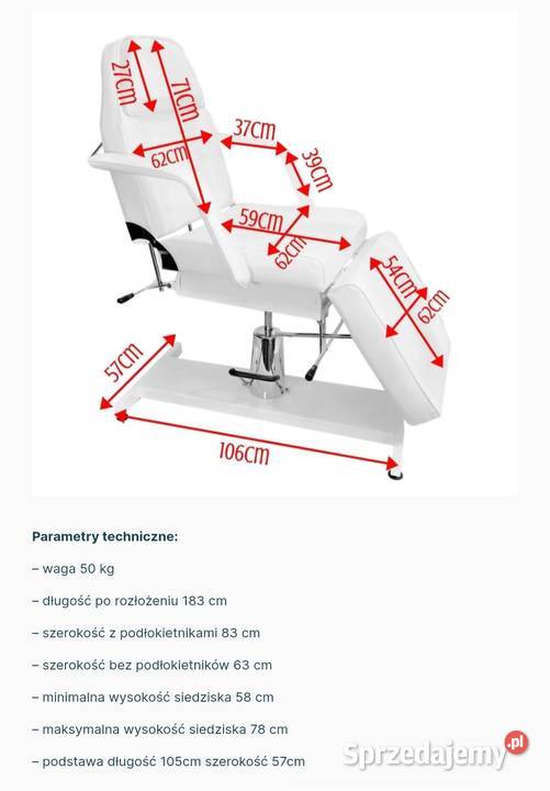 Fotel kosmetyczny hydrauliczny Nowy Strzelin