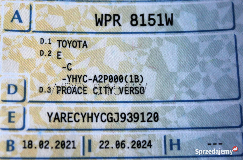 Toyota Proace City Verso SalonPL Rej2021r ASO Toyota mazowieckie